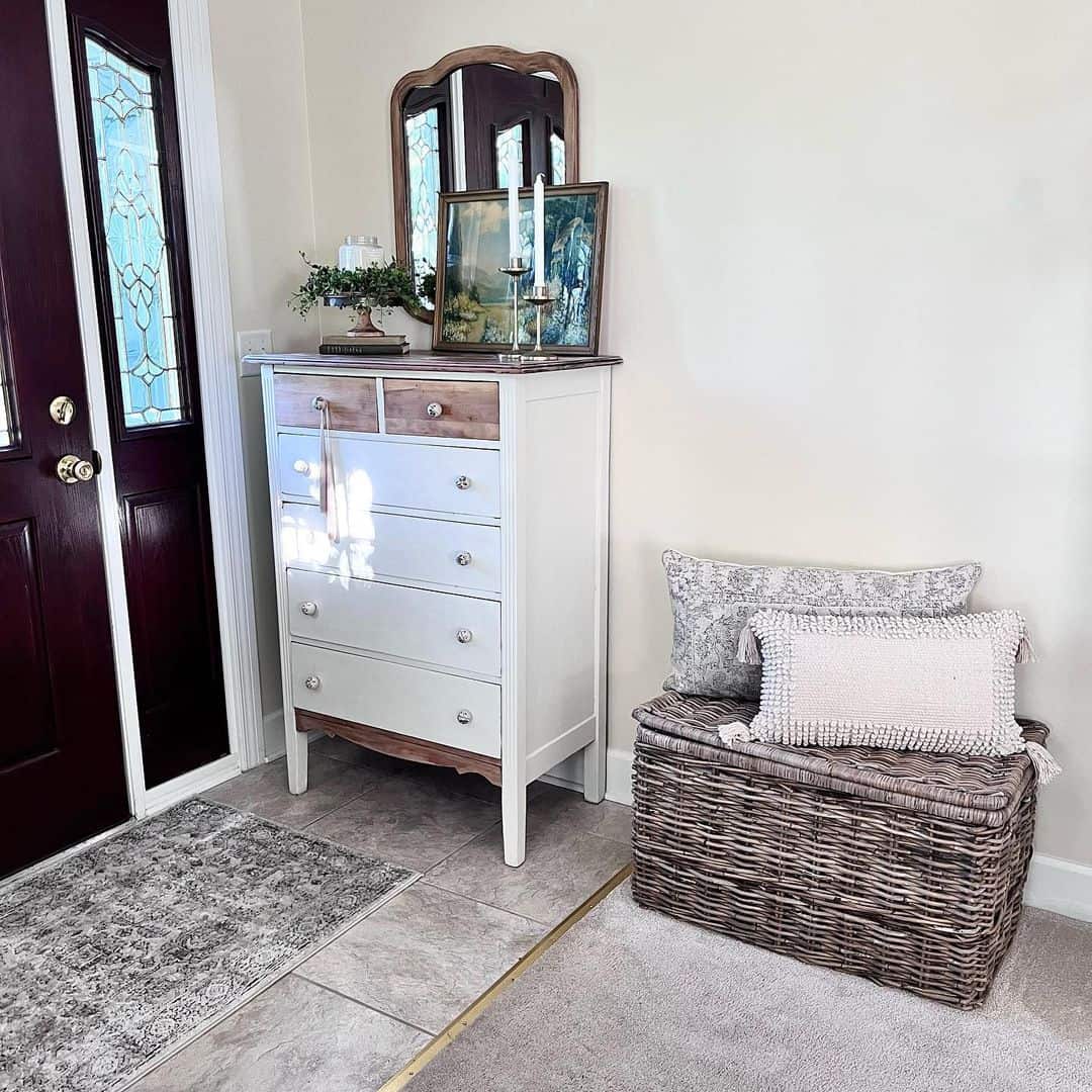 Vintage Dresser Pairing: Scalloped Wood Mirror