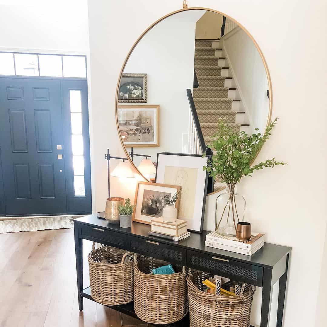 Staircase Reflection: Oversized Round Mirror
