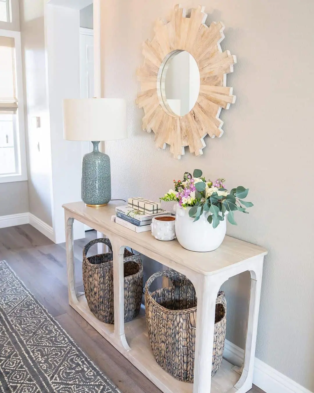 Organic Texture: Sunburst Mirror Above Console