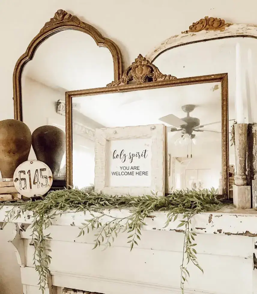 Layer Antique Mirrors for a Reflective, Dimensional Display