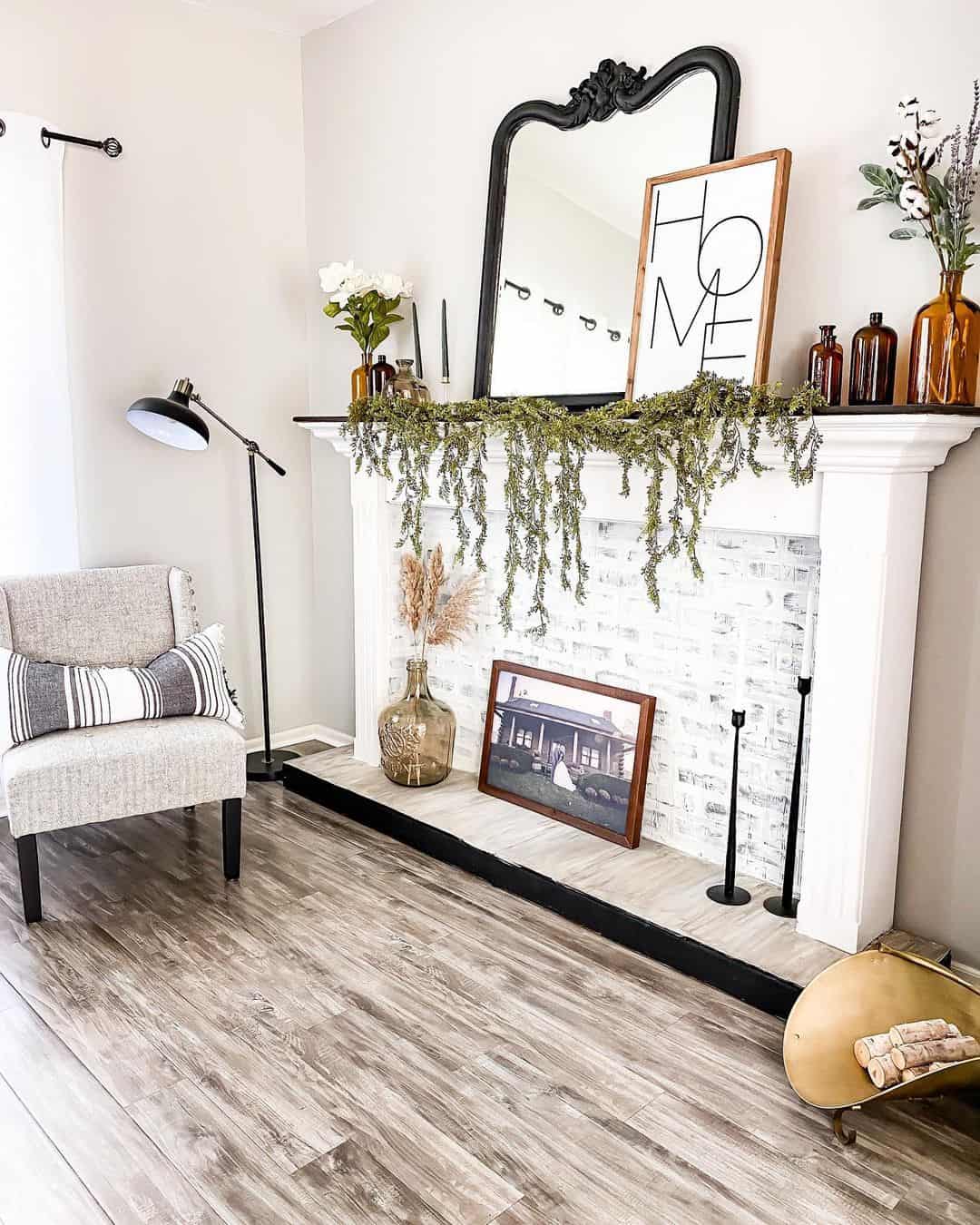 Drape Greenery to Frame a "Home" Sign and Mirror