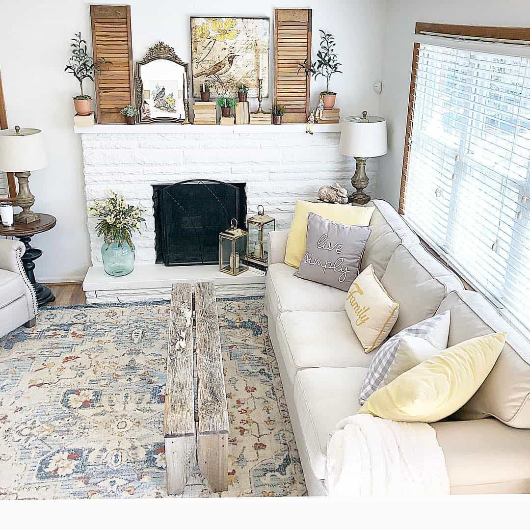 Frame Artwork with Rustic Shutters and Stacked Books
