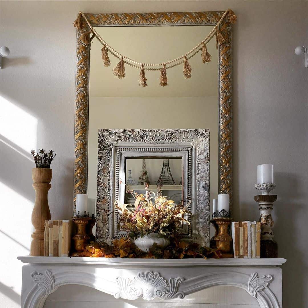 Beaded Tassel Garland Adds Whimsical Texture to Mirror