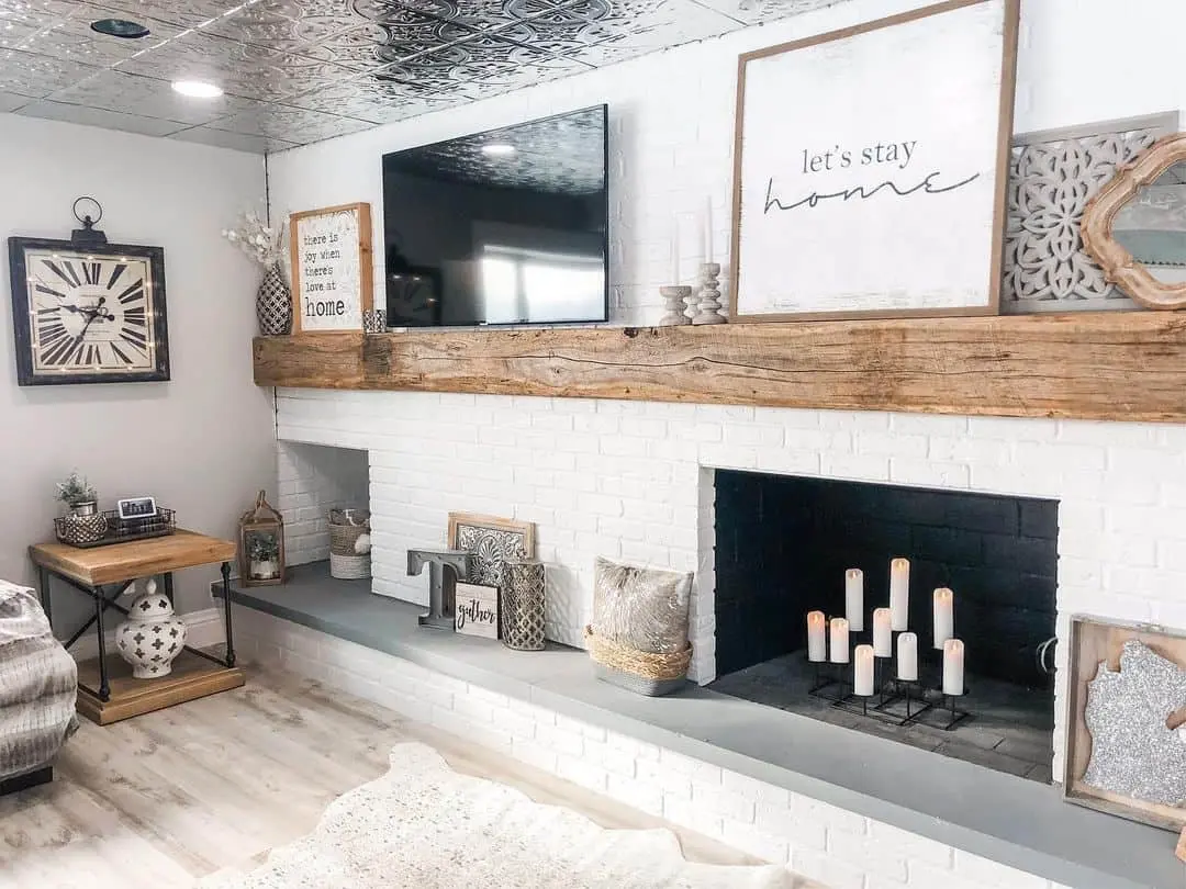 Layered Mantel Art Creates a Cozy Focal Point
