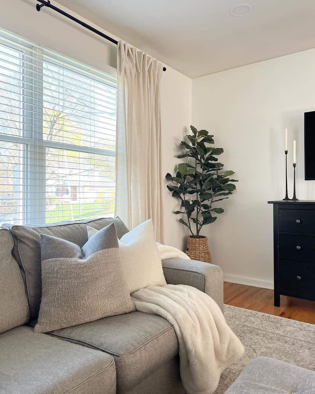 Creamy Linen Curtains Frame a Cozy Reading Nook