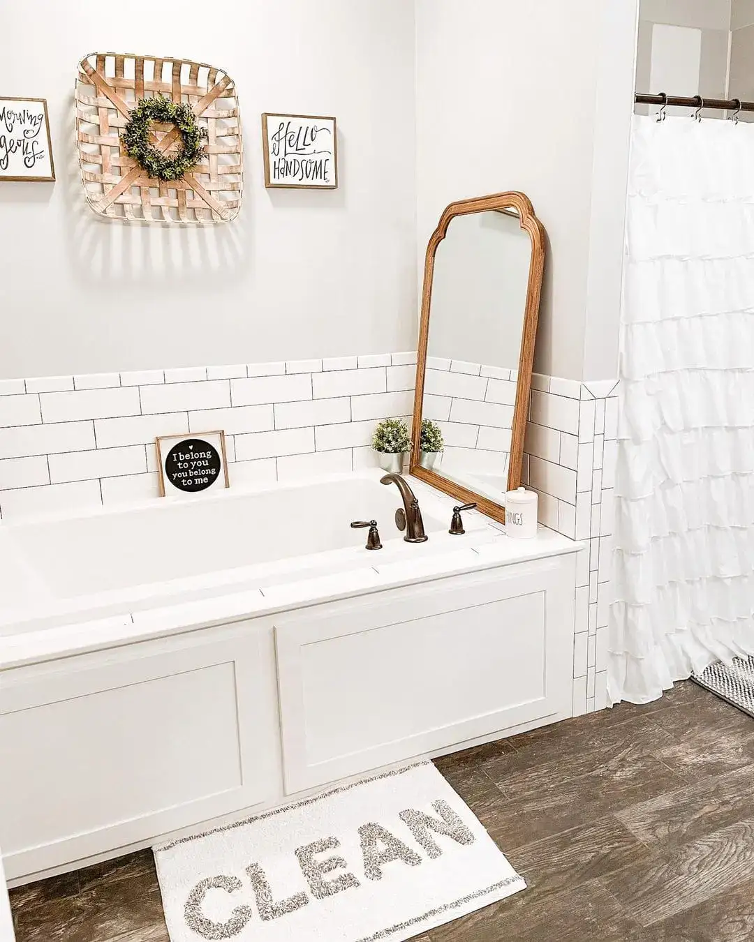 Classic White Subway Tile for a Clean Half-Wall