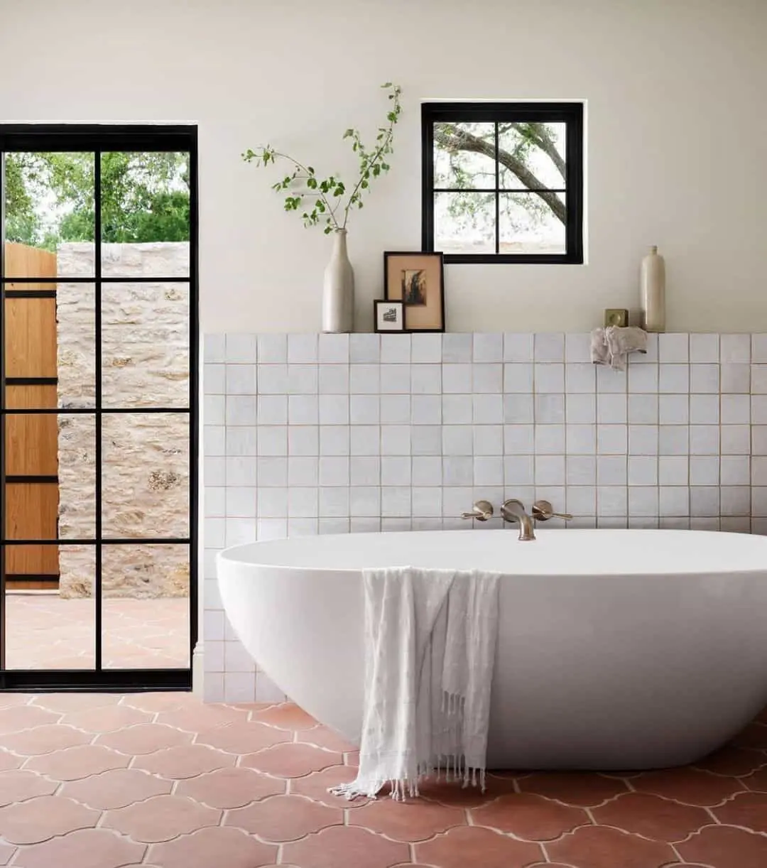 Infuse Warmth with Terracotta Scalloped Floor Tiles