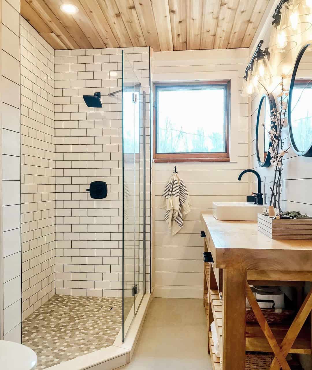 Anchor Your Space with a Rustic Wood Vanity and Vessel Sink