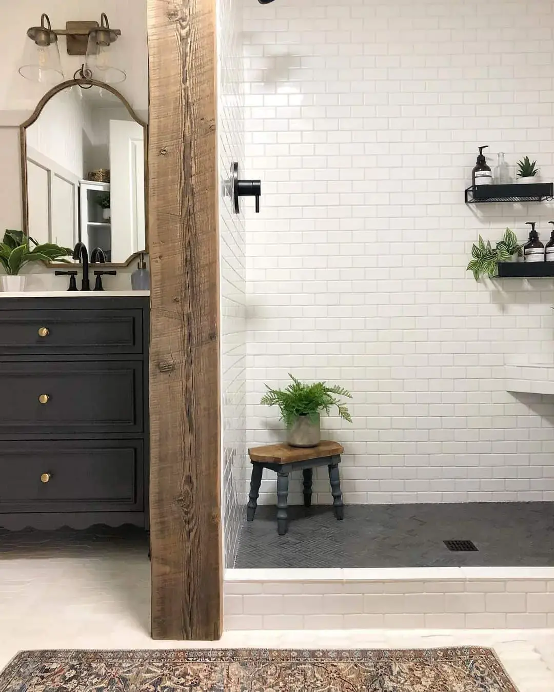 Visually Separate Spaces with a Rustic Wood Beam