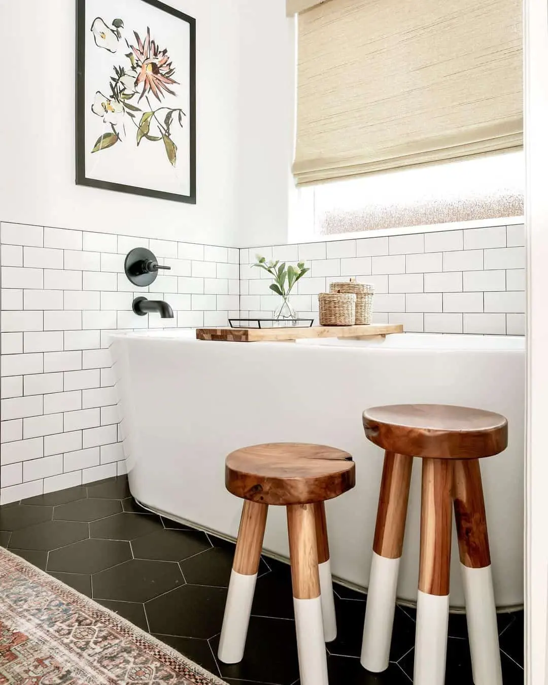 Introduce Natural Texture with Chunky Wooden Stools