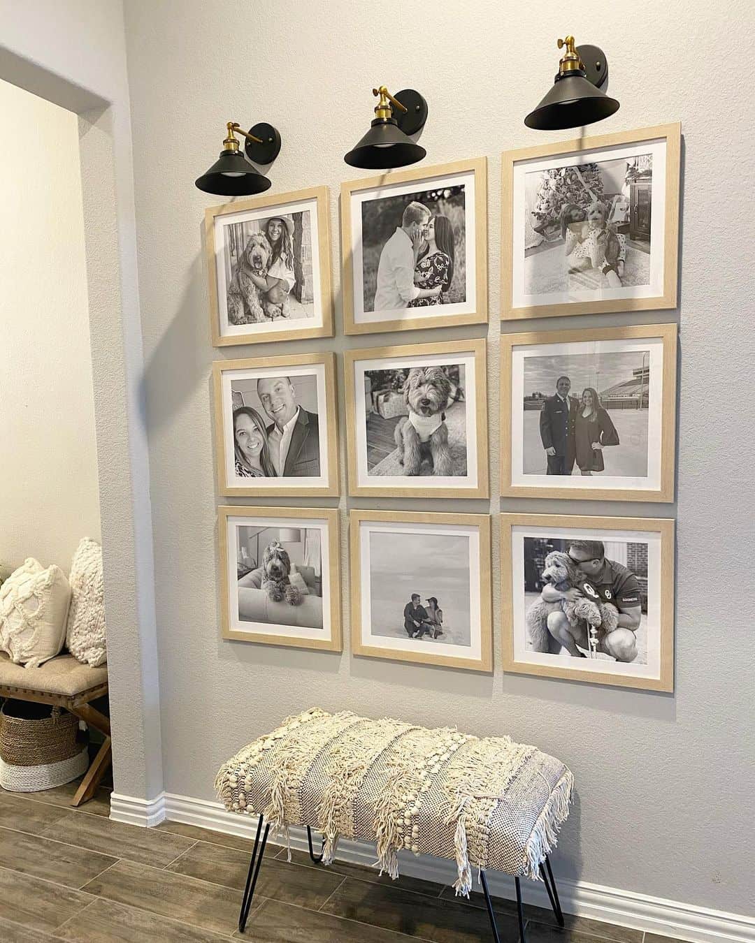 Warm Up Your Wall with Matching Natural Wood Frames