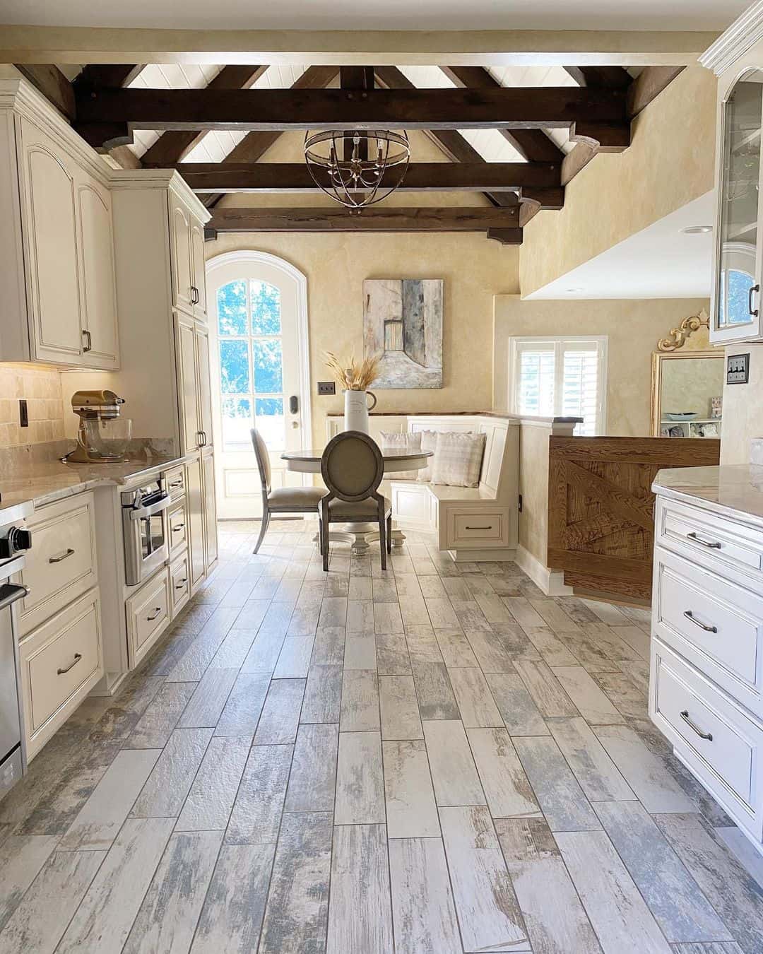 Distressed Wood-Look Tile Floors Add Rustic Charm