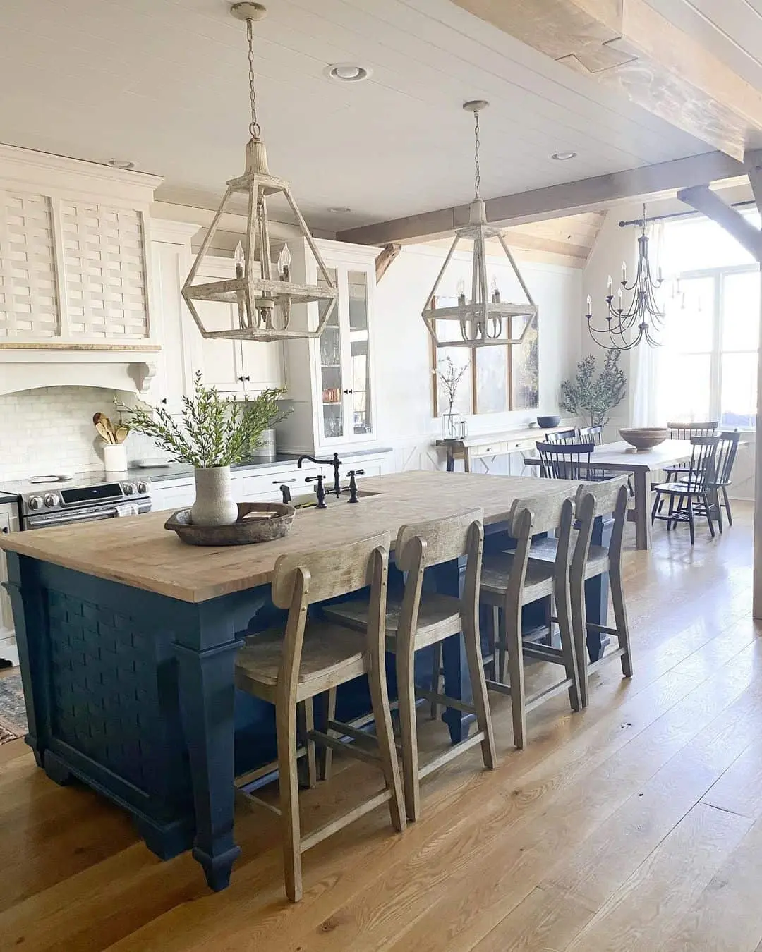 Deep Navy Island Base with Textured Panels