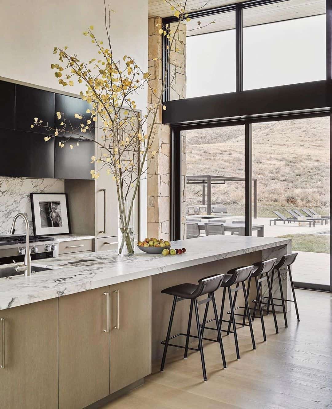 Natural Drama with a Tall Glass Vase and Branches