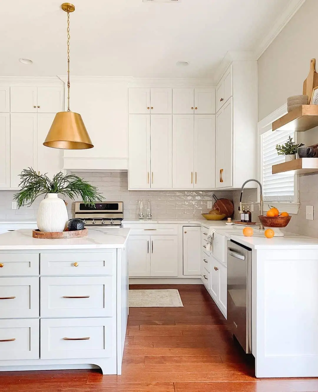Fresh Island Accent: White Ribbed Vase with Evergreen Sprigs