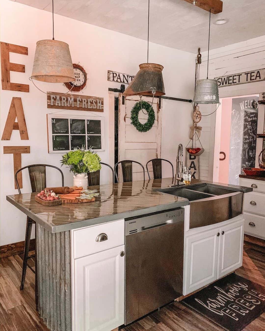 Rustic Industrial Kitchen Lighting