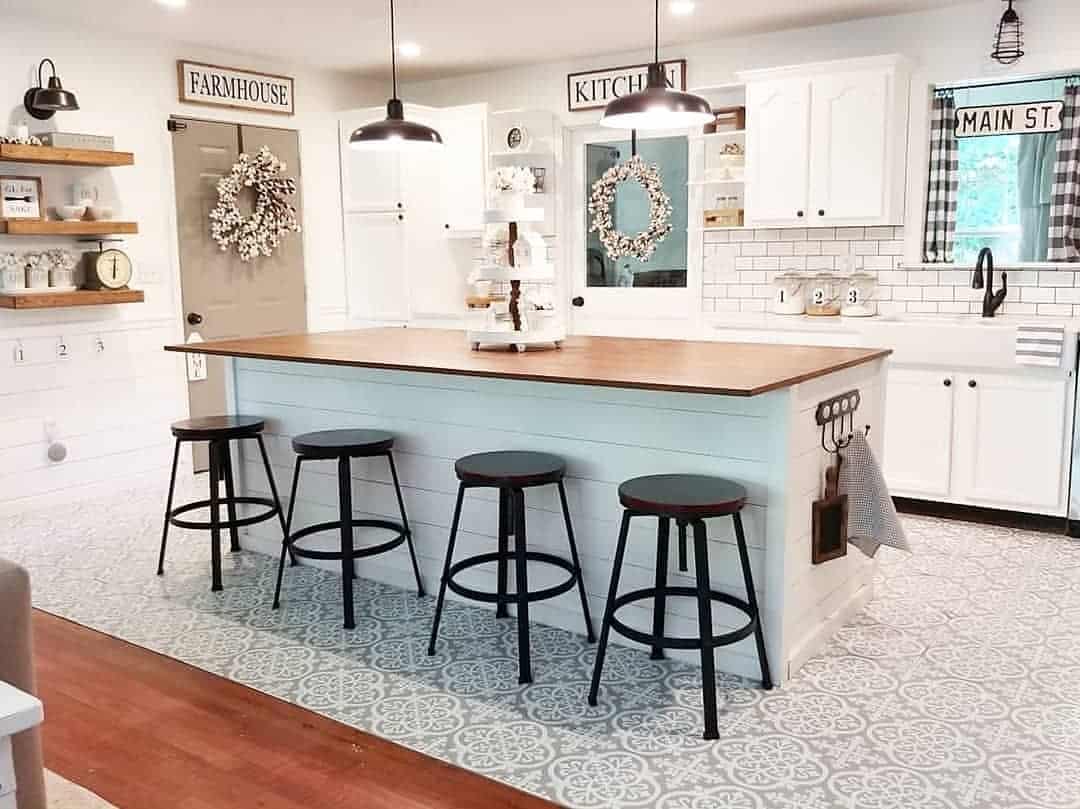Industrial Look with Wide Shade Barn Pendants