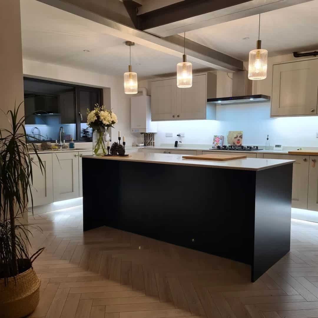 Ribbed Glass and Brass Pendants Create Ambiance