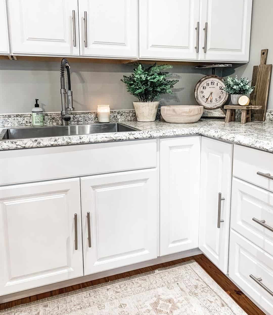 Vintage Scale and Wooden Risers Add Vertical Interest to Countertops