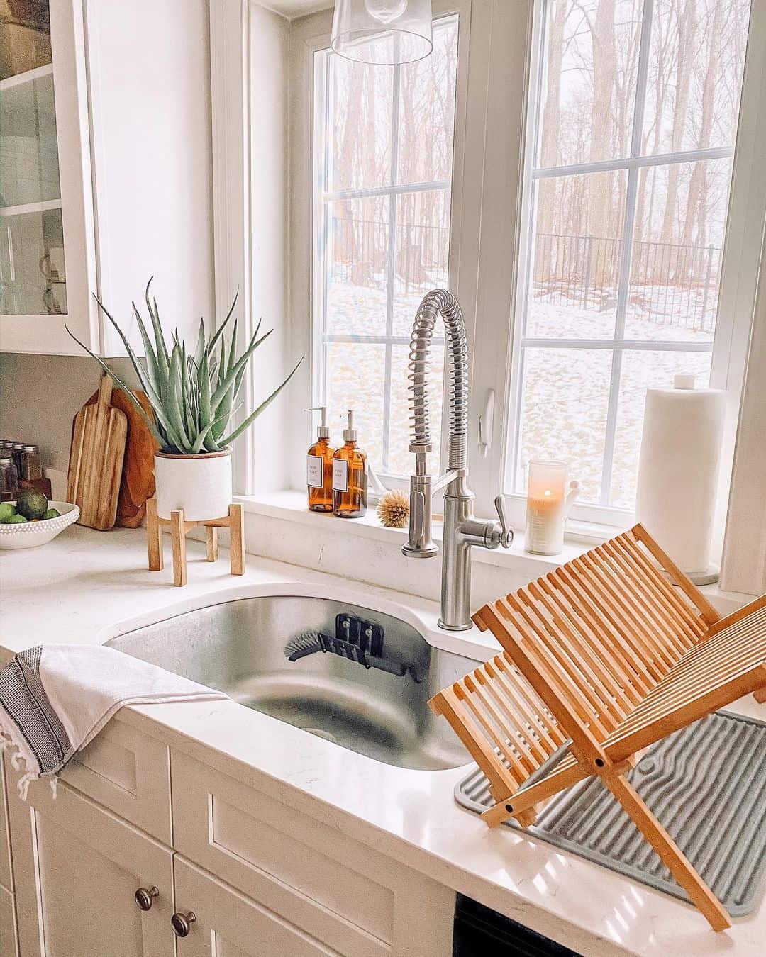 Keep Counters Clear with a Foldable Wooden Drying Rack