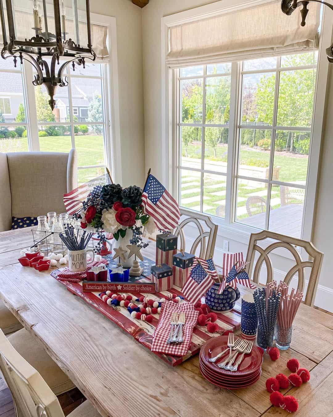 Layered Patriotic Runners for Festive Flair