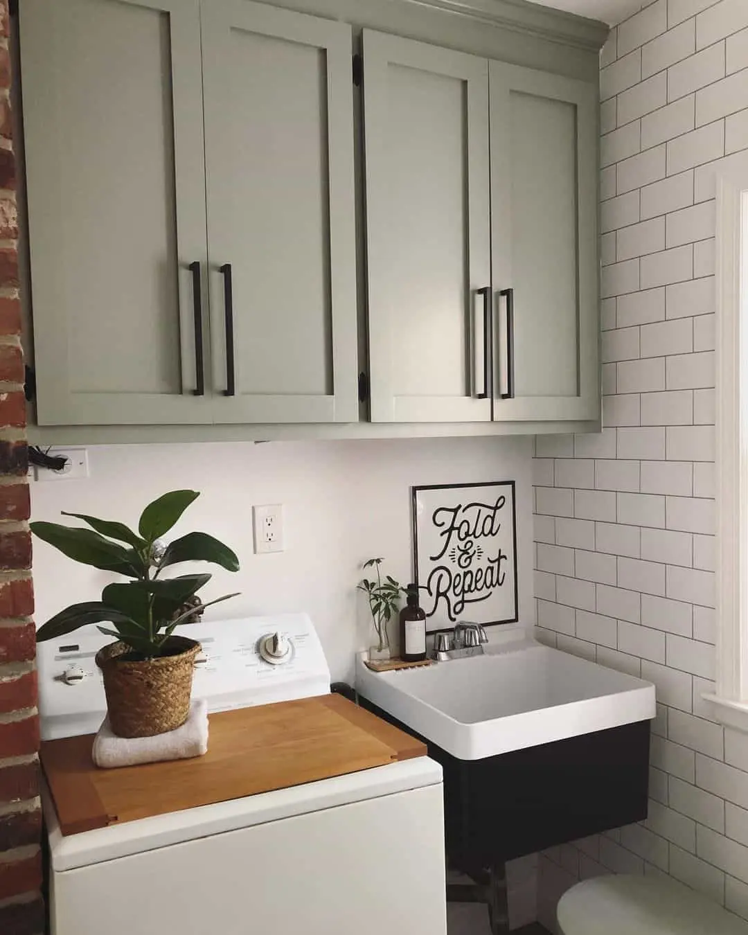 Wooden Top Adds a Functional Surface to the Washer