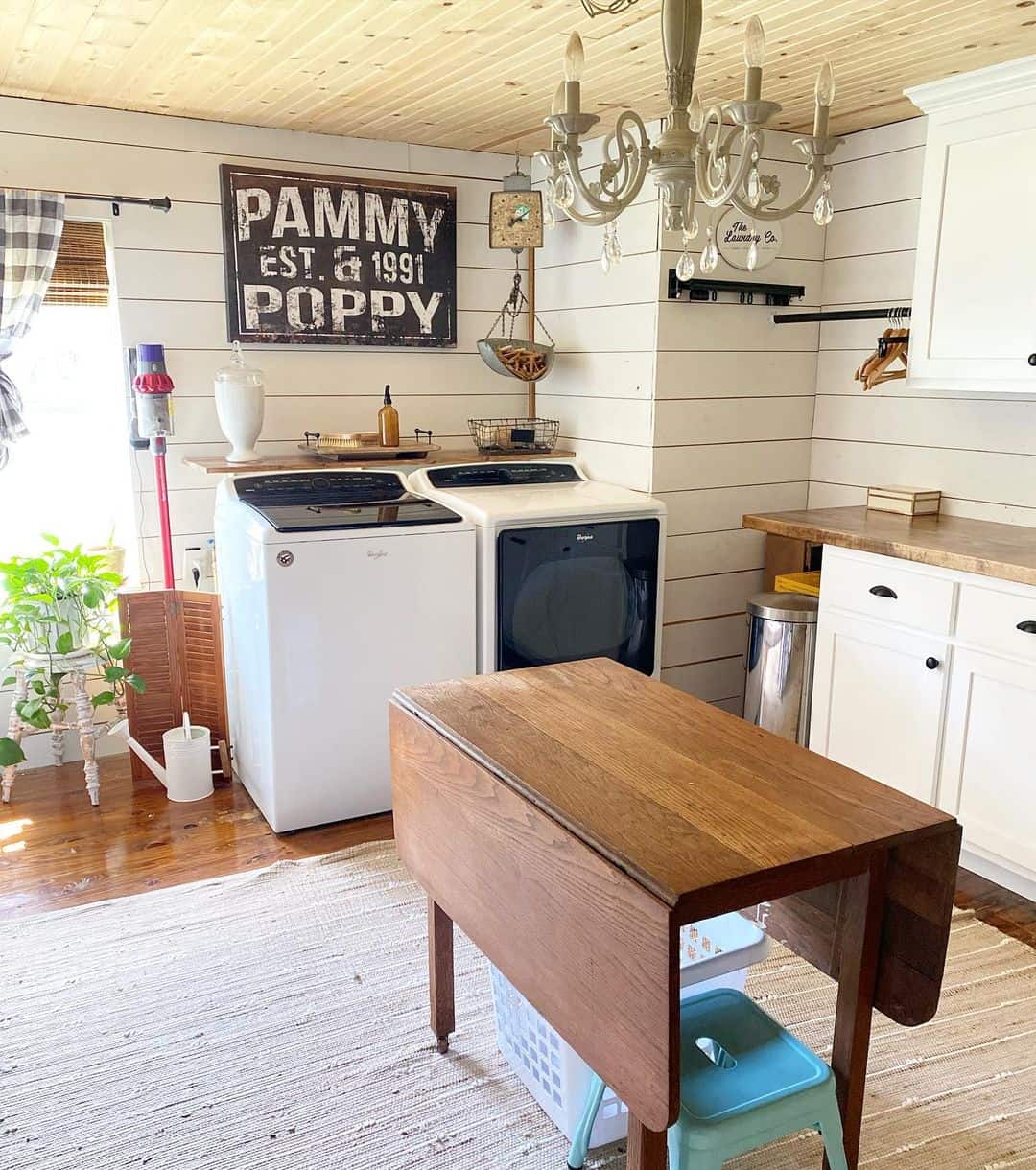 Drop-Leaf Table for Folding and Sorting Laundry