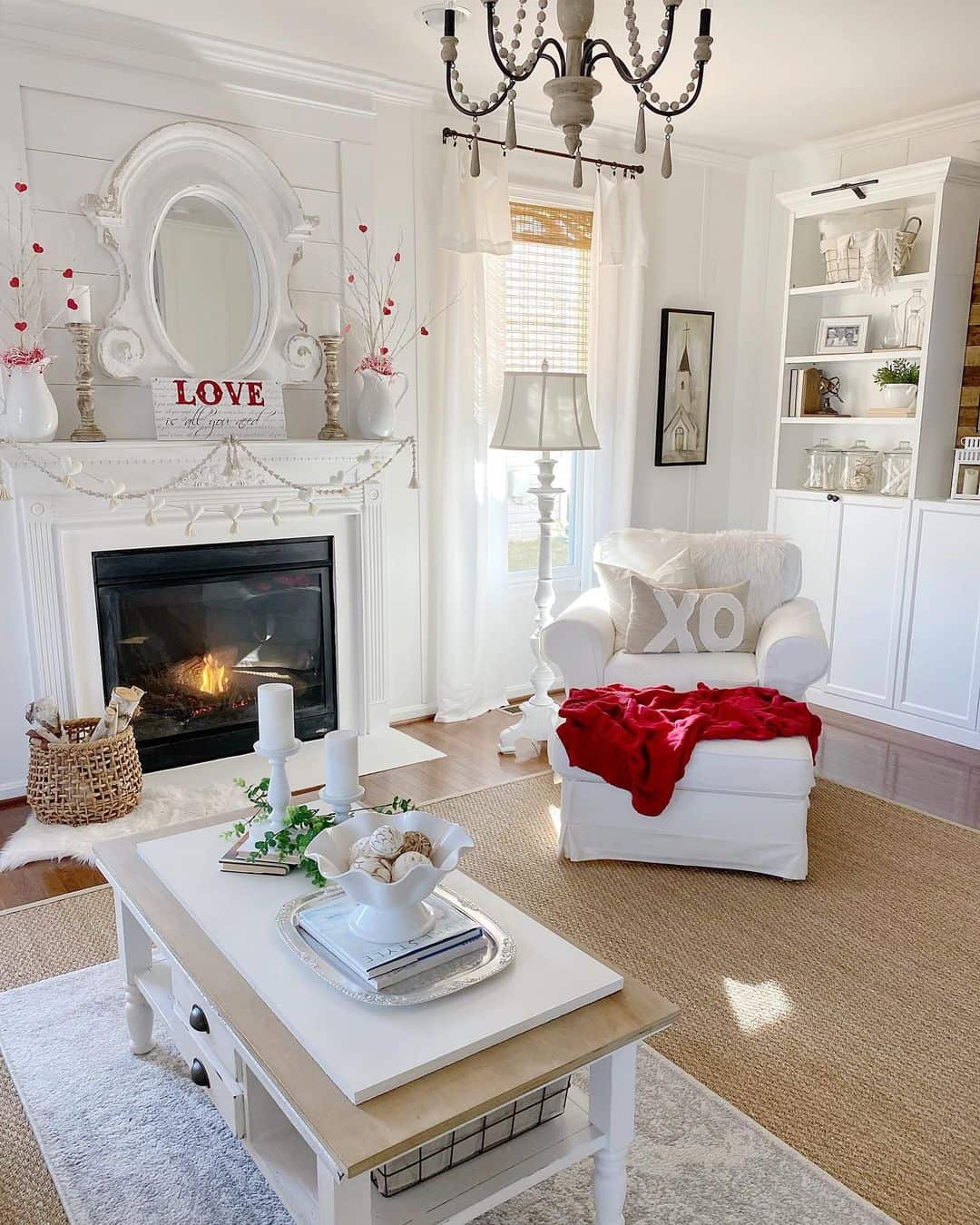Ornate Frame Mirror Anchors Mantel Vignette