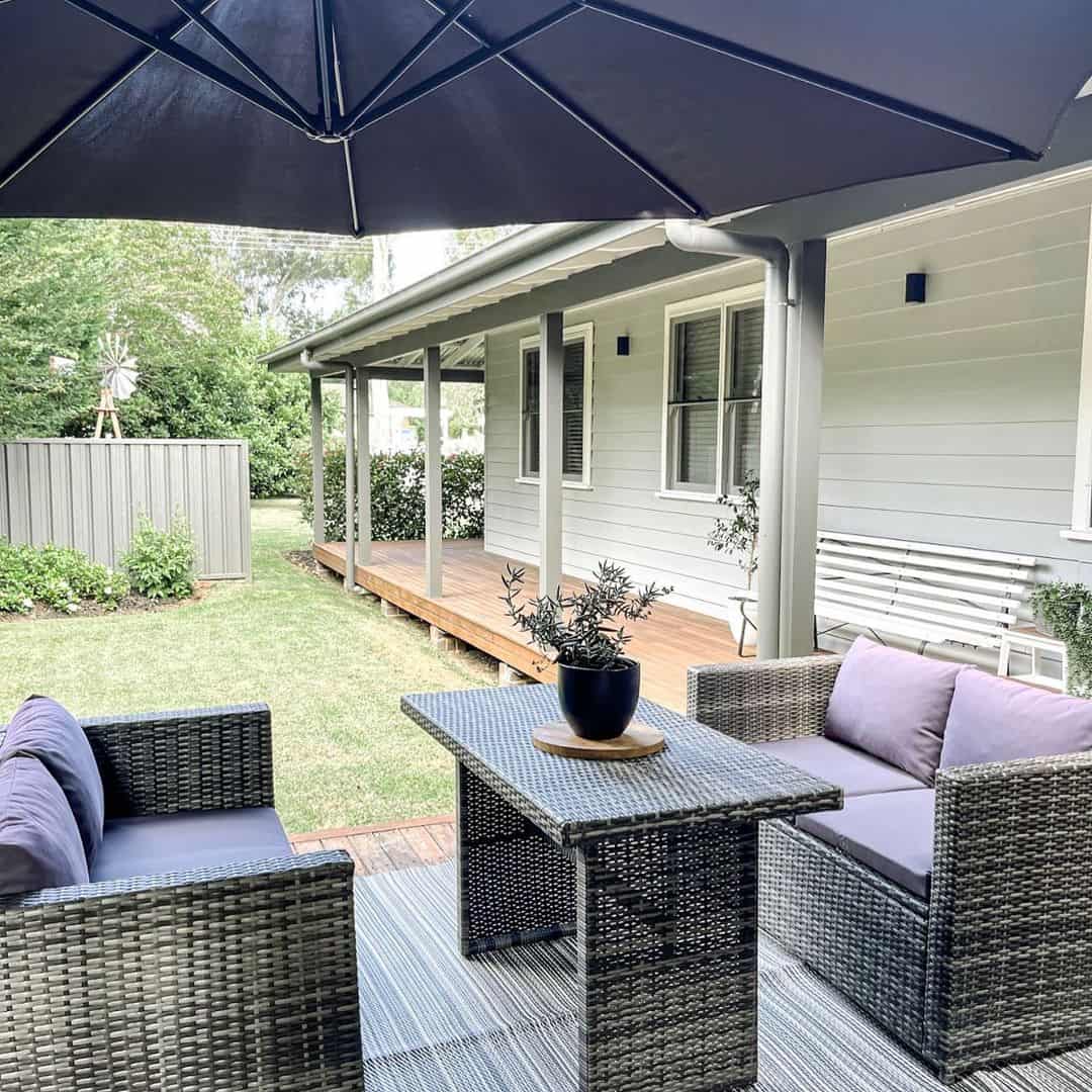 Ground Your Wicker Set with a Single Potted Plant