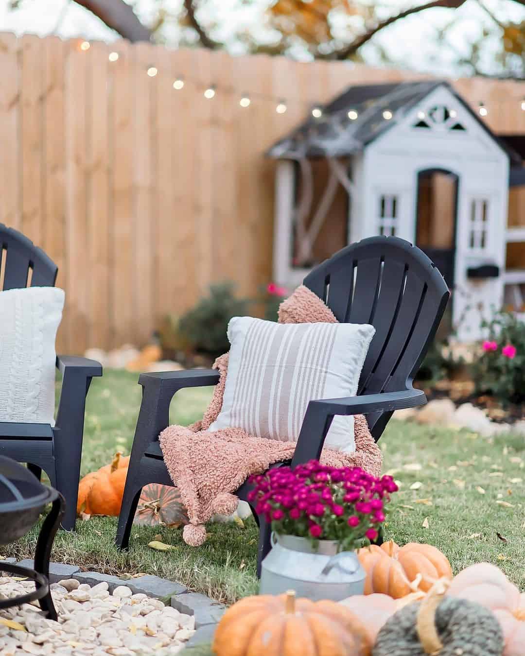 Layer Throws and Pillows for Cozy Adirondack Chair Comfort