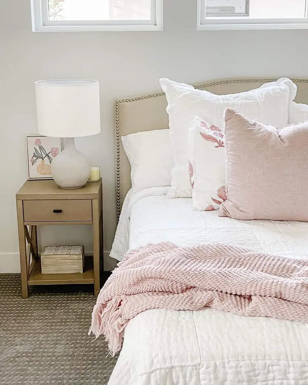 Chunky knit throw adds cozy texture