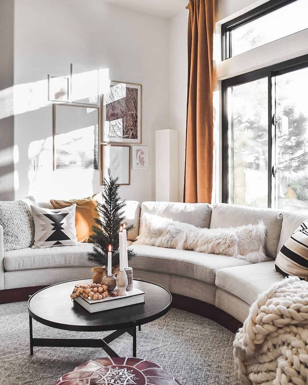 Small tabletop tree and candles add festive charm