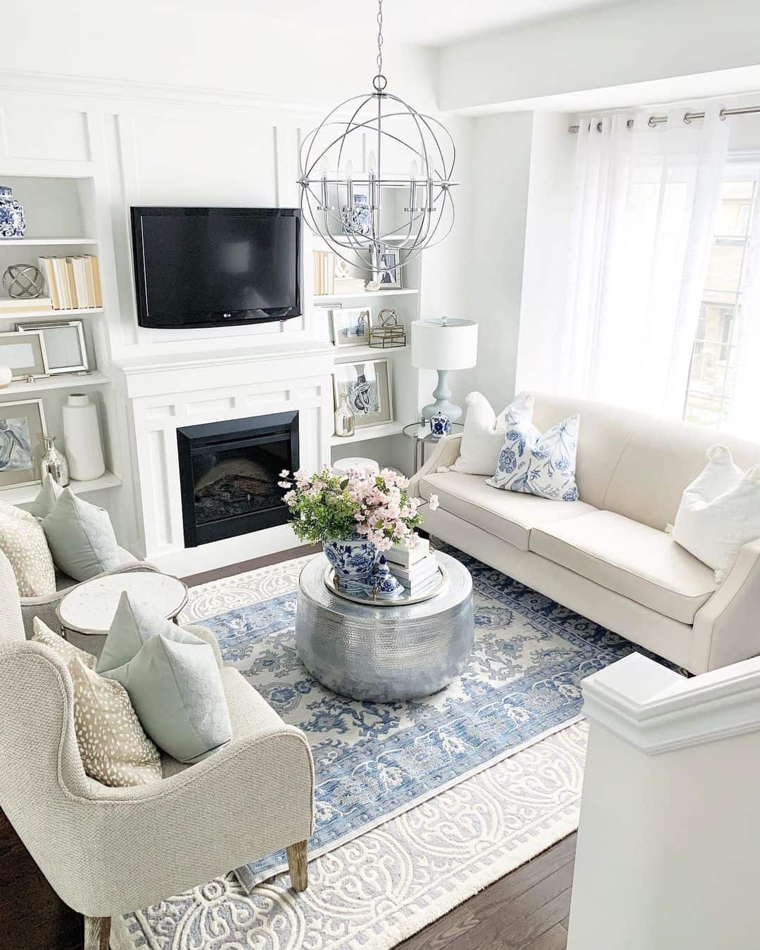 Silver Drum Coffee Table Adds Metallic Glamour