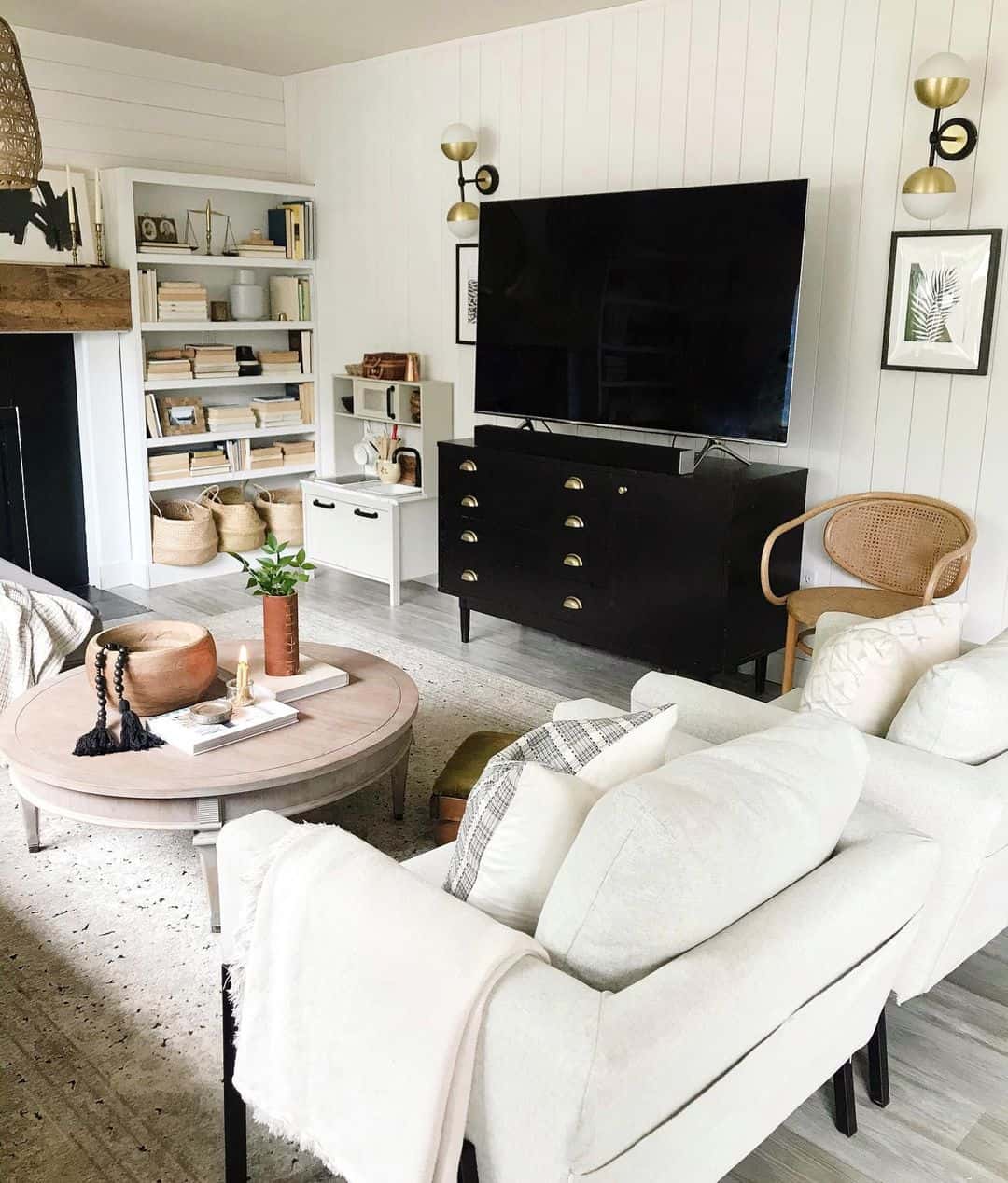 Frame Your TV with a Textured Shiplap Backdrop
