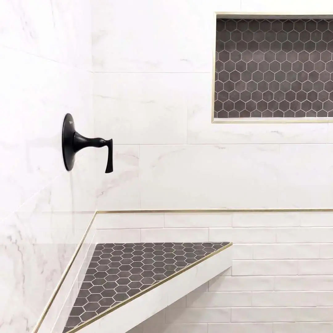 Graphic Contrast with Dark Hexagonal Tile