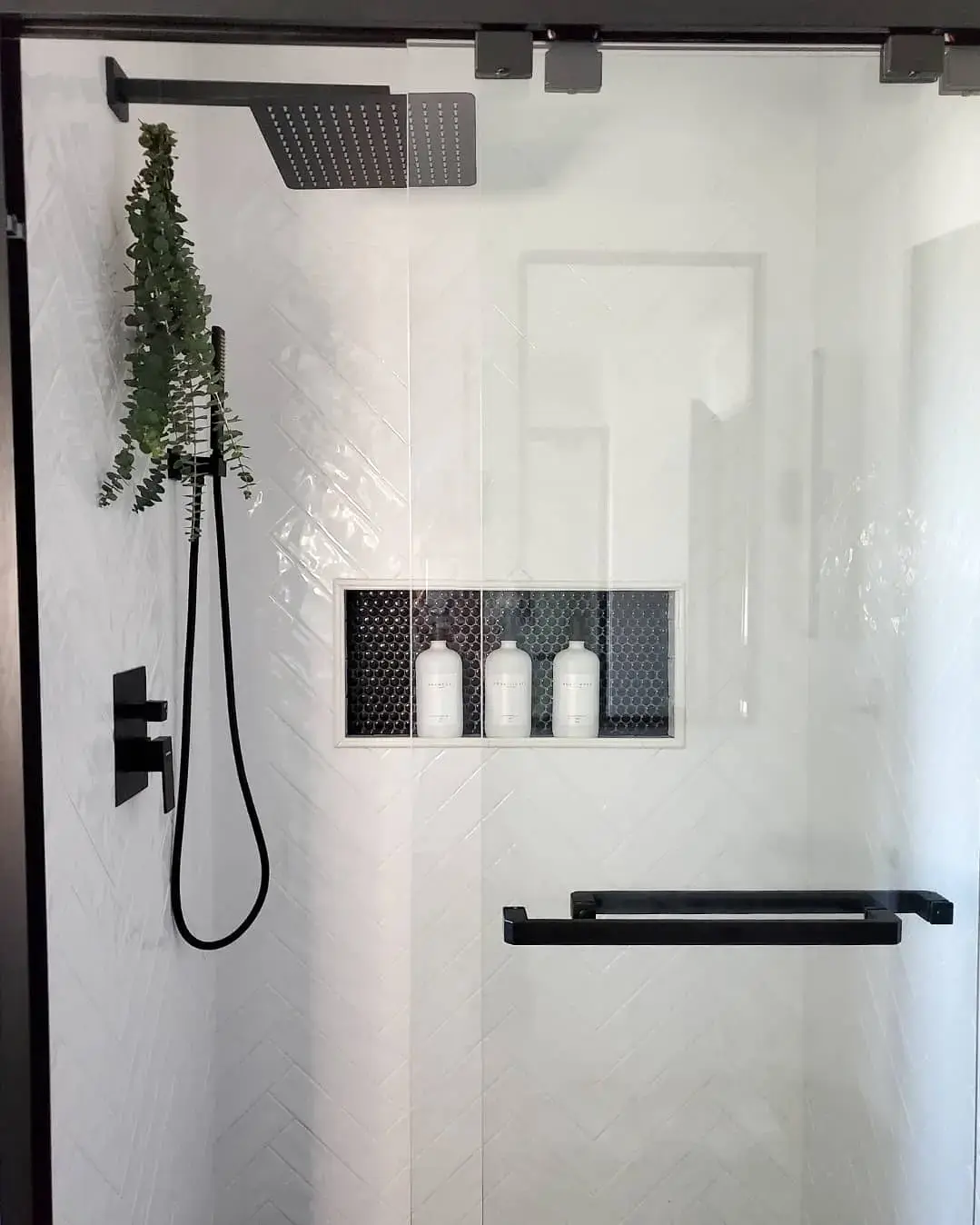 Modern Contrast with Black Mosaic Tile