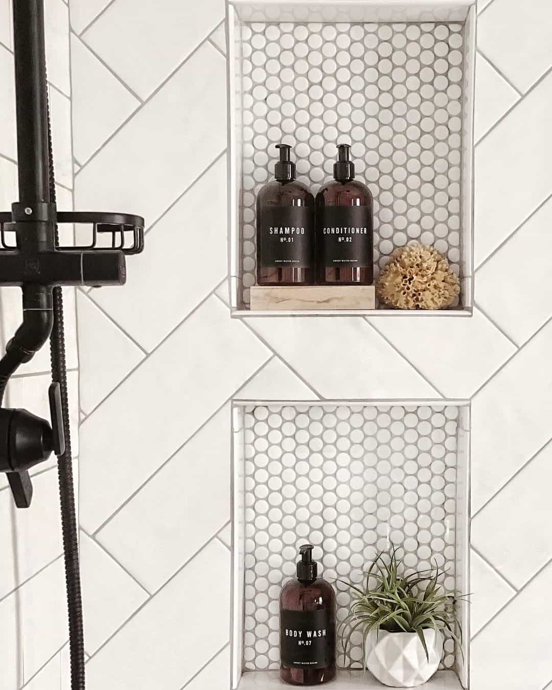 Penny Tile Backsplash Elevates Simple Niches