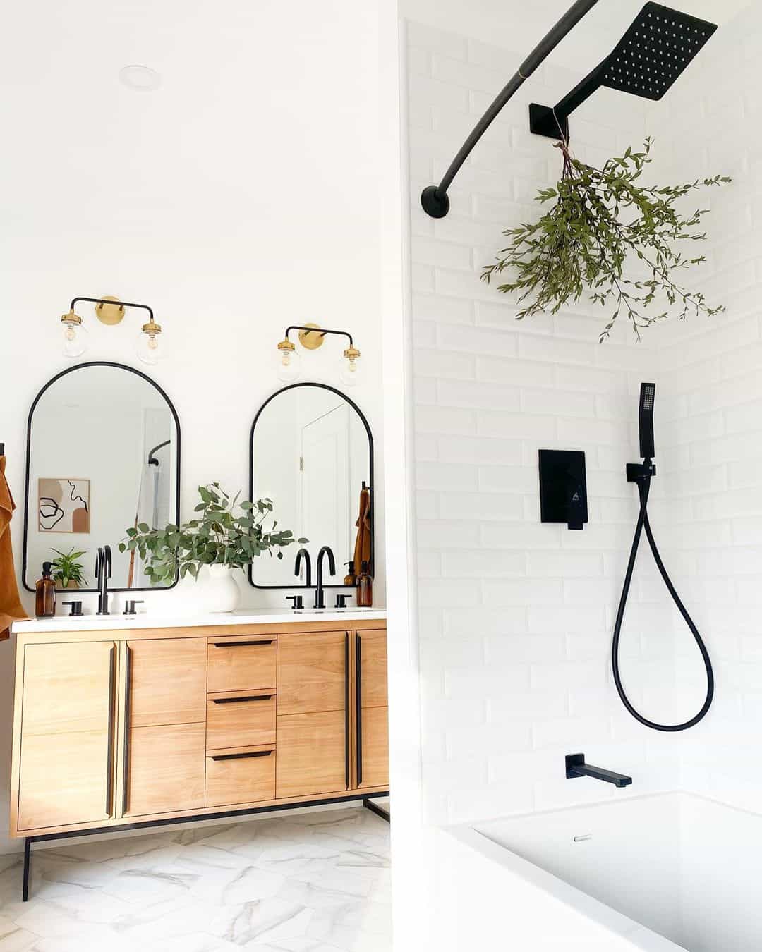 Incorporate Natural Texture with Greenery Bundled from the Showerhead