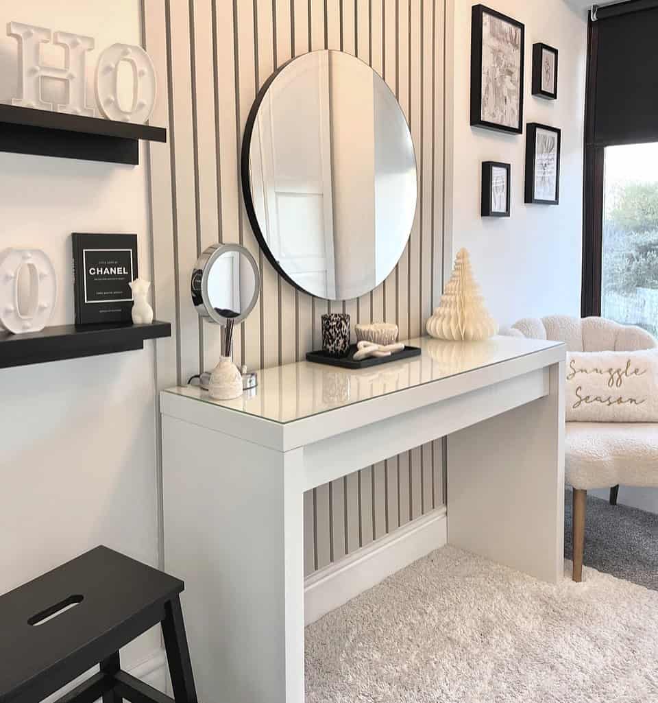 Conceal Clutter Beneath a Glass-Top Vanity