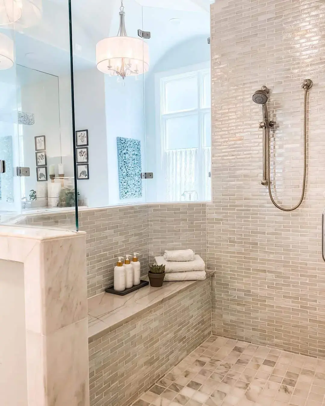 Subtle Horizontal Tile Creates a Serene Shower Niche