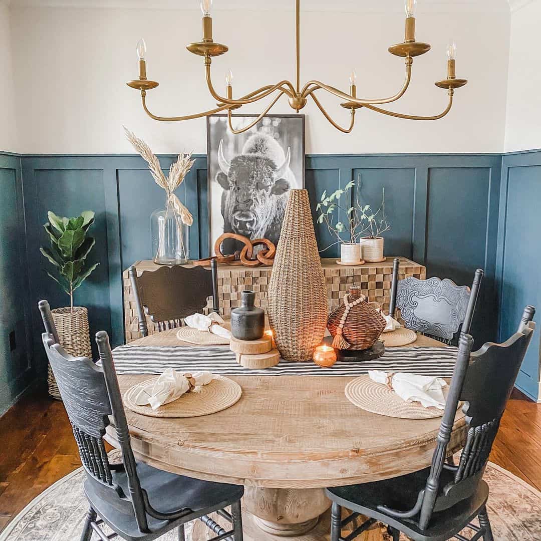 Frame a Dining Scene with Deep Teal Board and Batten