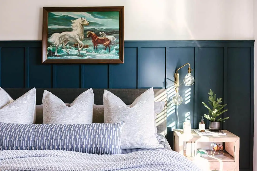 Frame Artwork with Deep Blue Board and Batten