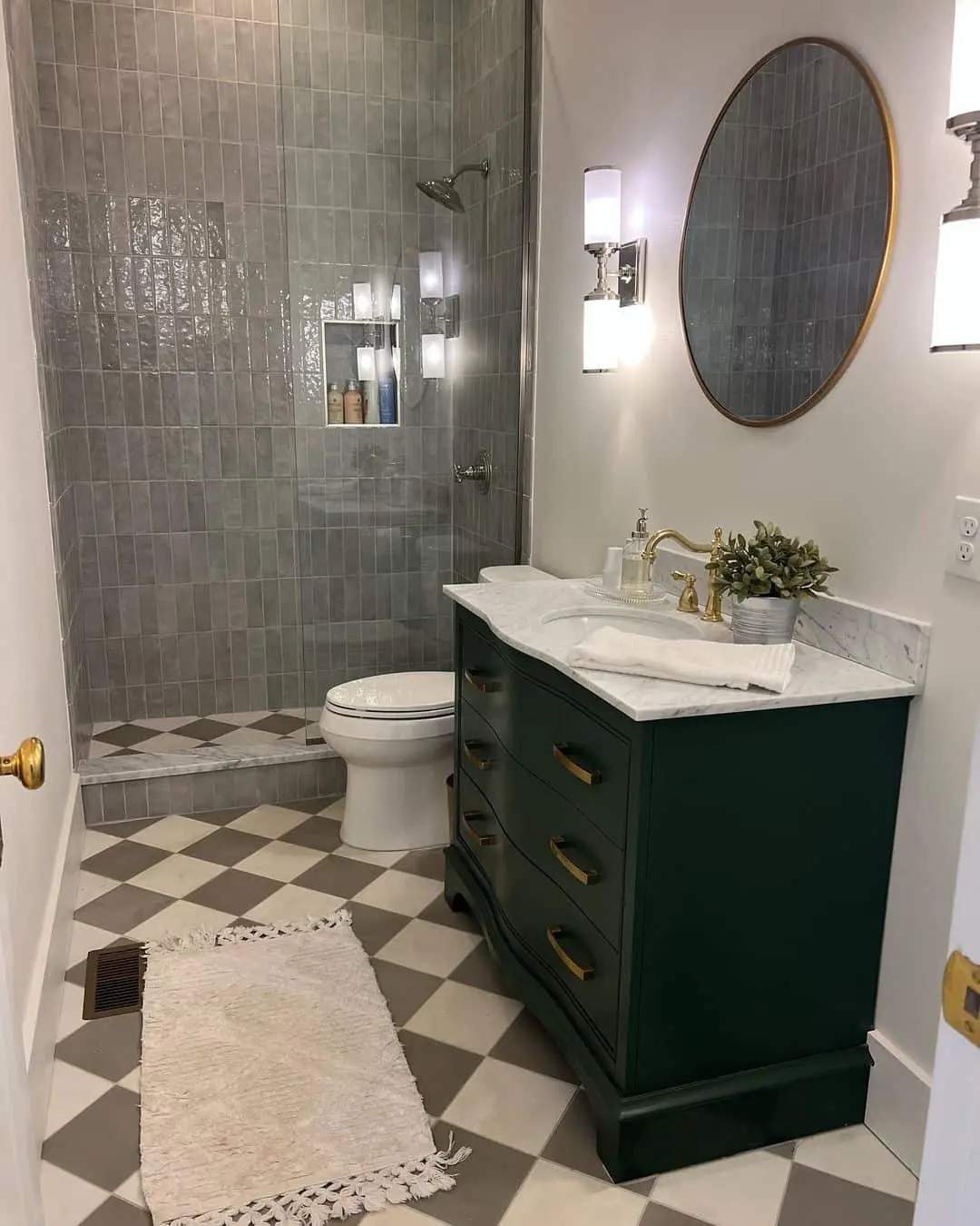 Vertical Picket Tile Creates a Textured Shower Enclosure