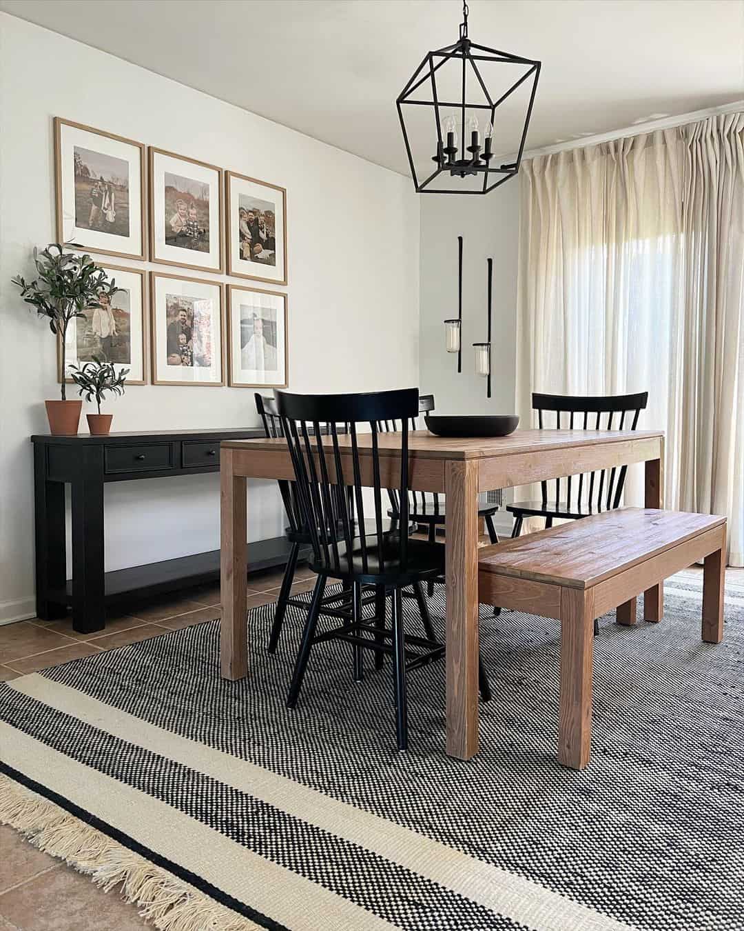 Ground Your Casual Dining Area with Wide Stripes