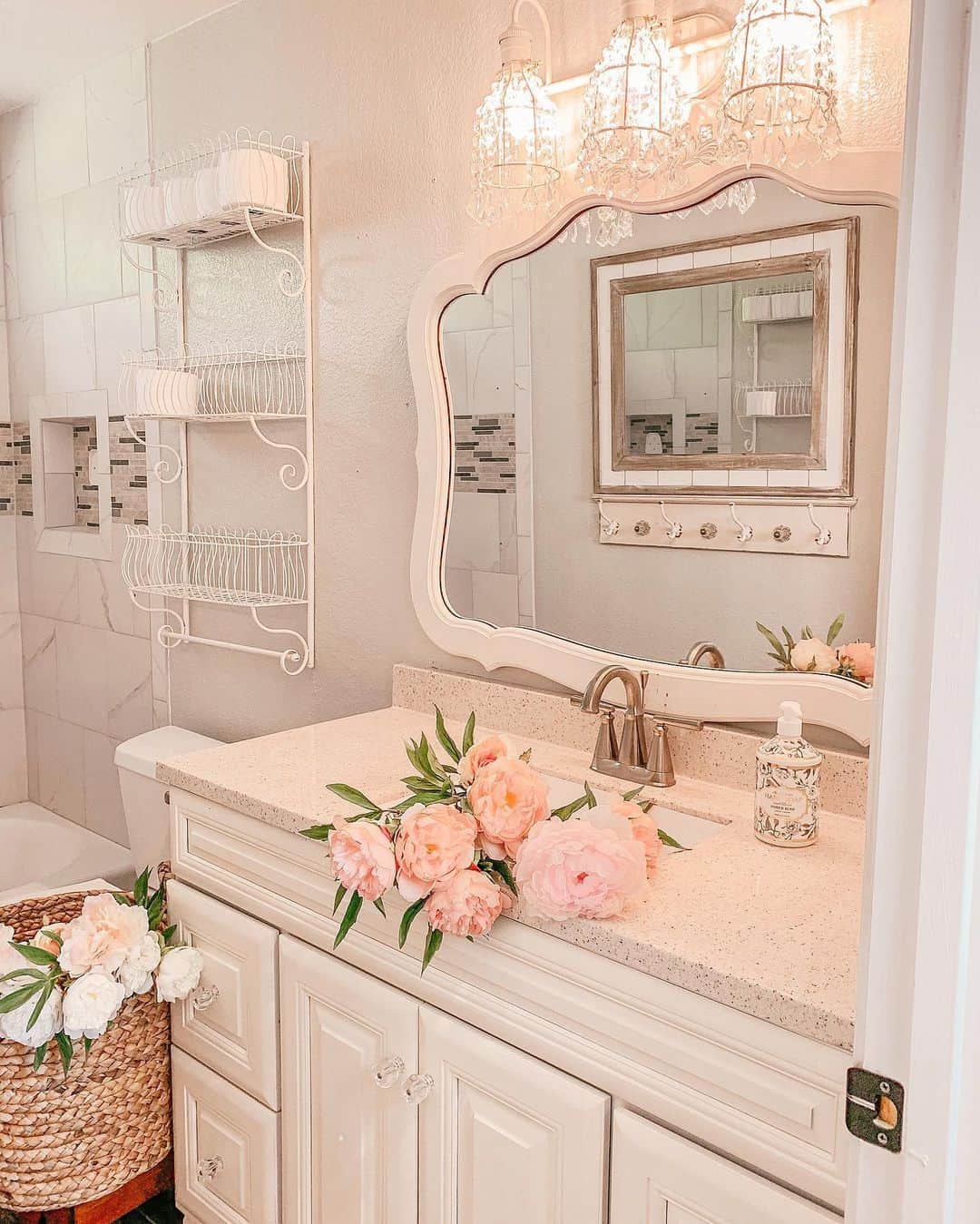 Crystal Chandelier Vanity Lights Add Glamour Above Mirror