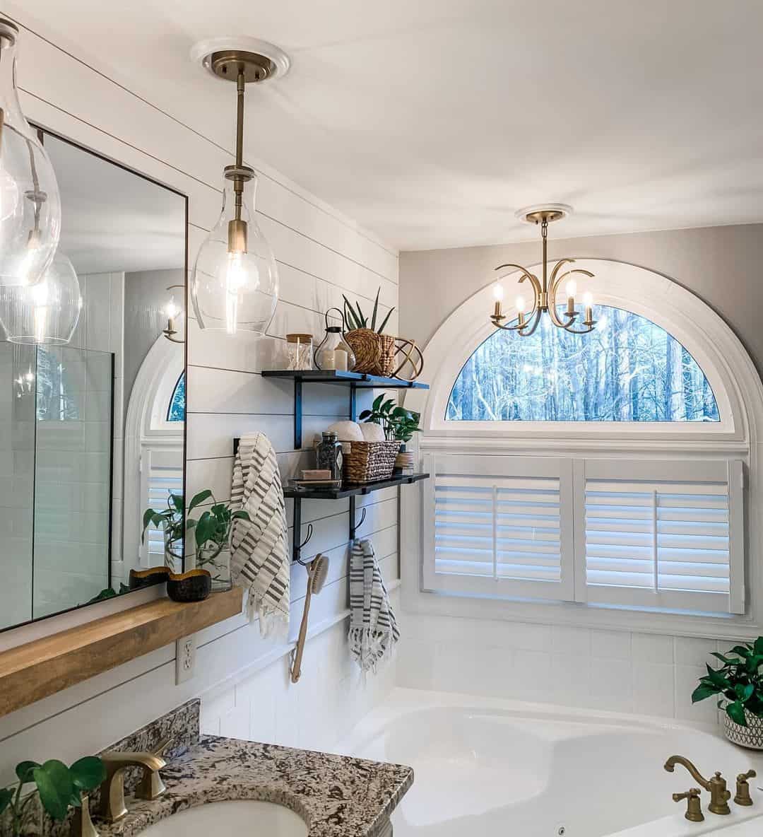 Glass Bell Pendant Lights Add Open Air Style Above Vanity