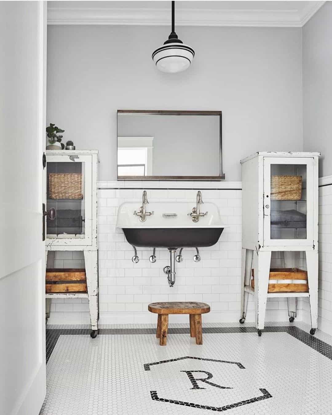 Utilize White Cabinets with Glass Doors for Visible Storage