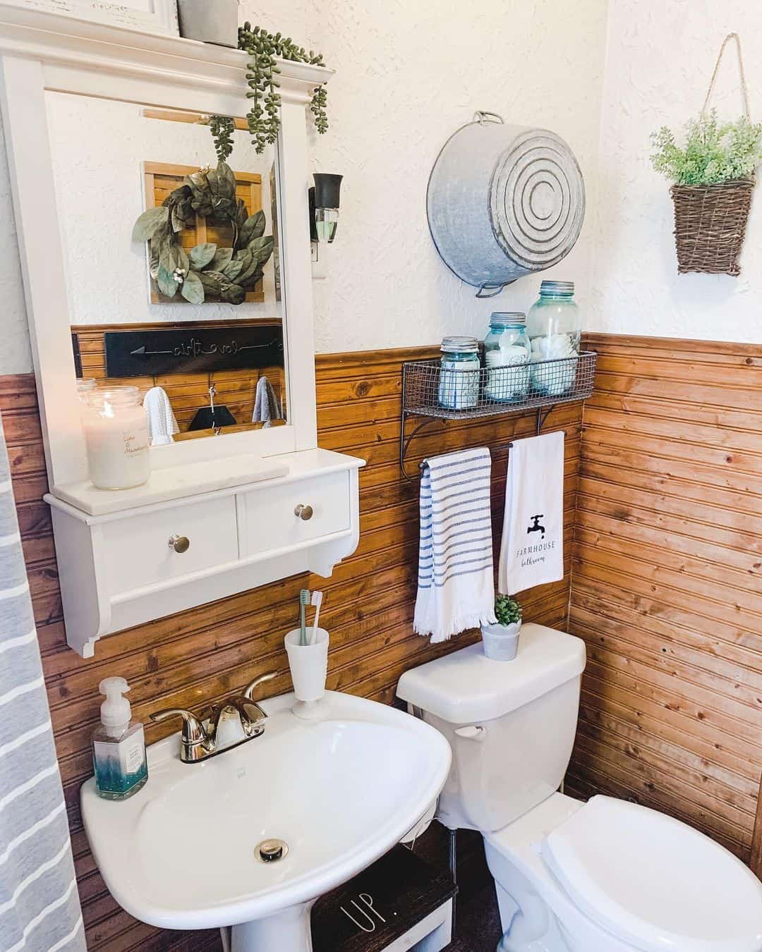 Hide Clutter with a White Shelf and Drawers