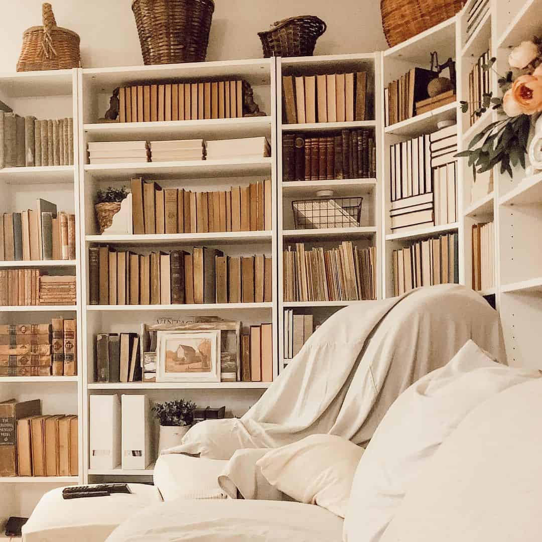 Woven Baskets Add Cozy Texture to Top Shelves