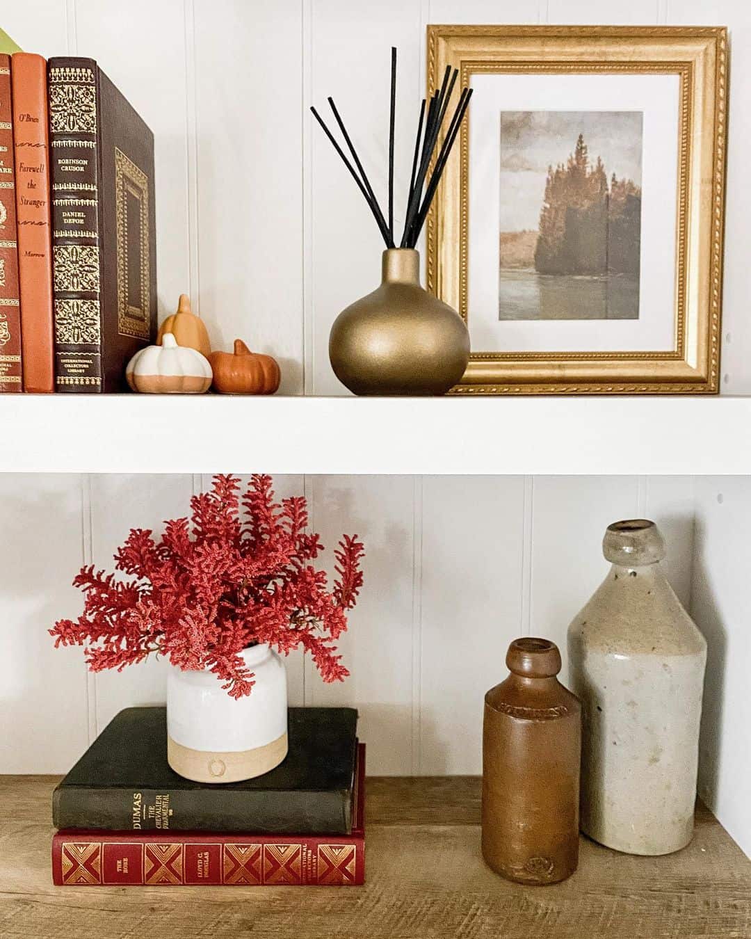 Stack Books to Create Height for Small Vases